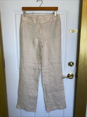 J.Crew 100% Linen Wide-Leg Pants in Natural